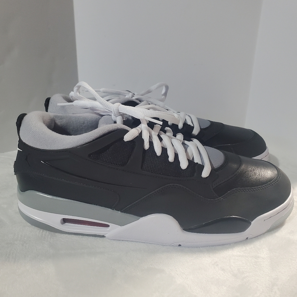 Nike Air Jordan Black/White/Gray With A Pop of Red Men's Sneakers - Picture 3 of 11